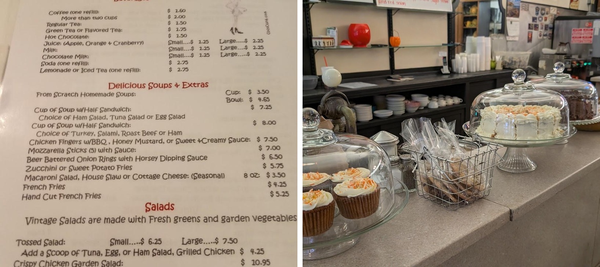 Vintage Cafe Menu